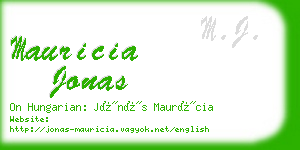 mauricia jonas business card